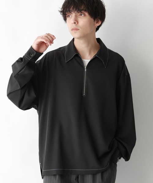 RAGEBLUE(レイジブルー)の「【LUXURY+EASY】ラグイージー/ハーフジップステッチシャツ(シャツ/ブラウス・メンズ・ホワイト/ブラック/グリーン・MEDIUM/LARGE)」の20枚目の写真