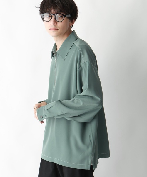 RAGEBLUE(レイジブルー)の「【LUXURY+EASY】ラグイージー/ハーフジップステッチシャツ(シャツ/ブラウス・メンズ・ホワイト/ブラック/グリーン・MEDIUM/LARGE)」の17枚目の写真