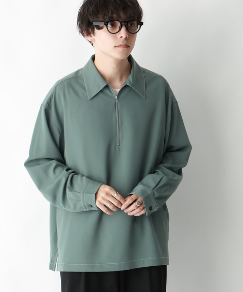 RAGEBLUE(レイジブルー)の「【LUXURY+EASY】ラグイージー/ハーフジップステッチシャツ(シャツ/ブラウス・メンズ・ホワイト/ブラック/グリーン・MEDIUM/LARGE)」の16枚目の写真