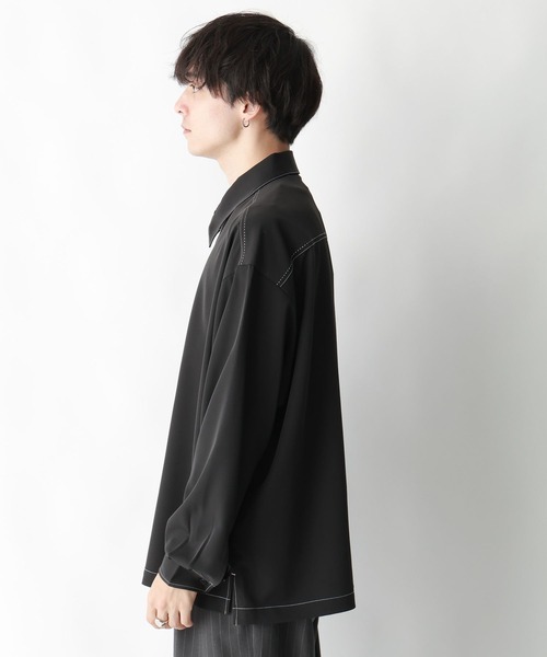 RAGEBLUE(レイジブルー)の「【LUXURY+EASY】ラグイージー/ハーフジップステッチシャツ(シャツ/ブラウス・メンズ・ホワイト/ブラック/グリーン・MEDIUM/LARGE)」の13枚目の写真