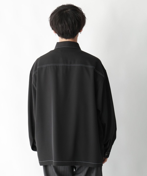 RAGEBLUE(レイジブルー)の「【LUXURY+EASY】ラグイージー/ハーフジップステッチシャツ(シャツ/ブラウス・メンズ・ホワイト/ブラック/グリーン・MEDIUM/LARGE)」の12枚目の写真