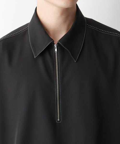 RAGEBLUE(レイジブルー)の「【LUXURY+EASY】ラグイージー/ハーフジップステッチシャツ(シャツ/ブラウス・メンズ・ホワイト/ブラック/グリーン・MEDIUM/LARGE)」の11枚目の写真