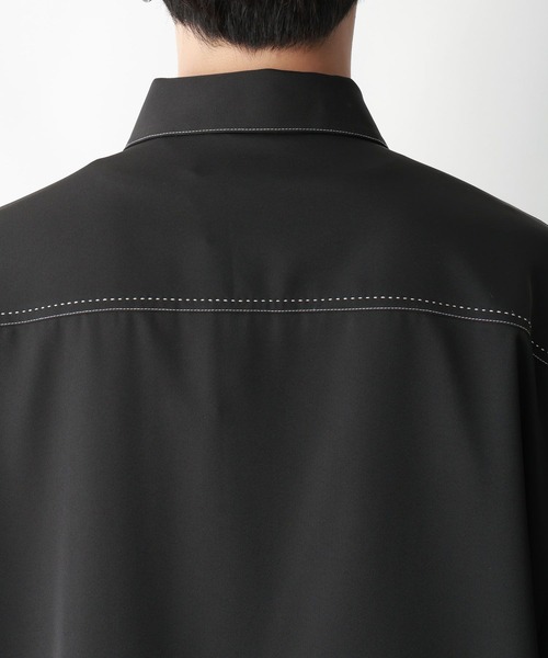 RAGEBLUE(レイジブルー)の「【LUXURY+EASY】ラグイージー/ハーフジップステッチシャツ(シャツ/ブラウス・メンズ・ホワイト/ブラック/グリーン・MEDIUM/LARGE)」の8枚目の写真