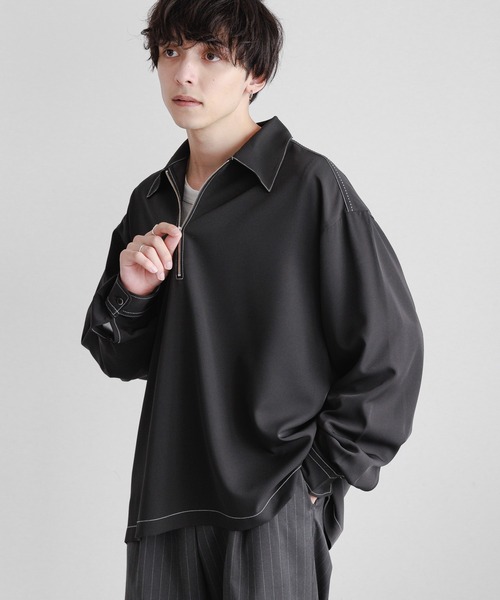 セール】【LUXURY+EASY】ラグイージー/ハーフジップステッチシャツ