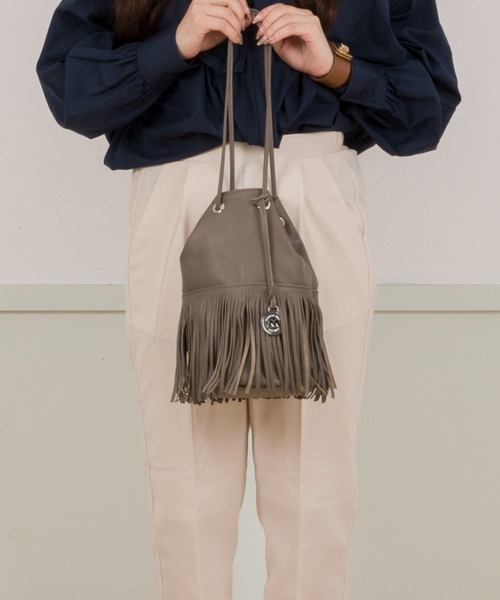 【セール】【MARCO MASI/マルコ・マージ】巾着 ショルダーバッグ バケツバッグ フリンジバッグ（ショルダーバッグ）｜marco masi（マルコマージ）