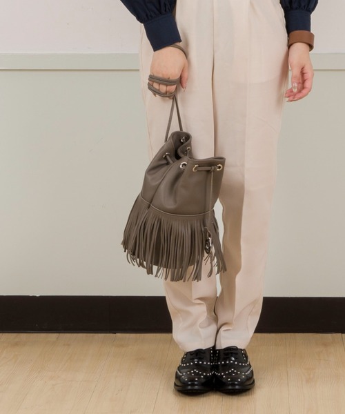 【セール】【MARCO MASI/マルコ・マージ】巾着 ショルダーバッグ バケツバッグ フリンジバッグ（ショルダーバッグ）｜marco masi（マルコマージ）