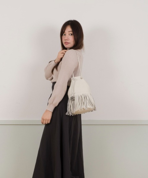 【セール】【MARCO MASI/マルコ・マージ】巾着 ショルダーバッグ バケツバッグ フリンジバッグ（ショルダーバッグ）｜marco masi（マルコマージ）
