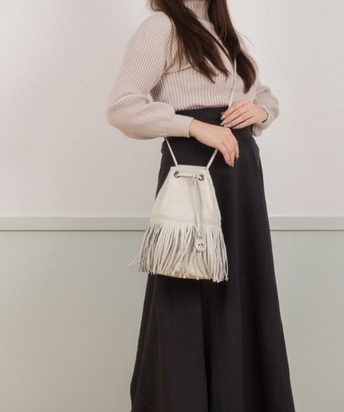 【セール】【MARCO MASI/マルコ・マージ】巾着 ショルダーバッグ バケツバッグ フリンジバッグ（ショルダーバッグ）｜marco masi（マルコマージ）