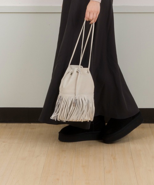 【セール】【MARCO MASI/マルコ・マージ】巾着 ショルダーバッグ バケツバッグ フリンジバッグ（ショルダーバッグ）｜marco masi（マルコマージ）