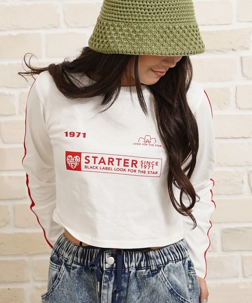 セール】STARTER ゲームシャツデザイン ショート丈 長袖 Tシャツ