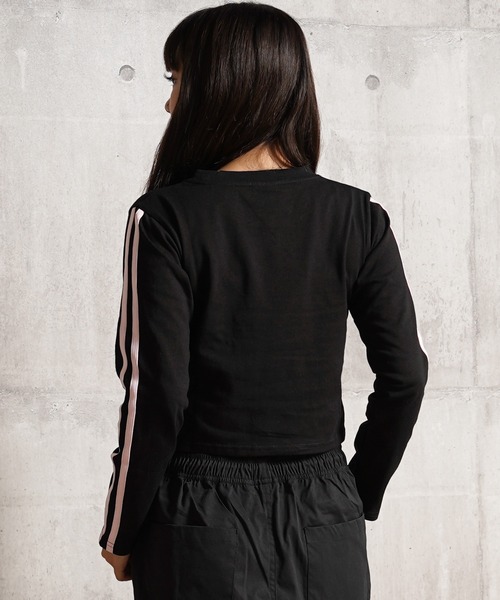 STARTER BLACK LABEL(スターターブラックレーベル)の「STARTER ゲームシャツデザイン ショート丈 長袖 Tシャツ / Game shirt design, short length, long sleeves T-shirt(Tシャツ/カットソー・レディース・ブラック/ピンク/グリーン/ホワイト・ONE SIZE)」の8枚目の写真
