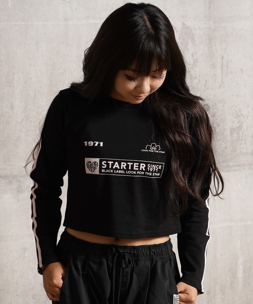 STARTER BLACK LABEL(スターターブラックレーベル)の「STARTER ゲームシャツデザイン ショート丈 長袖 Tシャツ / Game shirt design, short length, long sleeves T-shirt(Tシャツ/カットソー・レディース・ブラック/ピンク/グリーン/ホワイト・ONE SIZE)」の9枚目の写真
