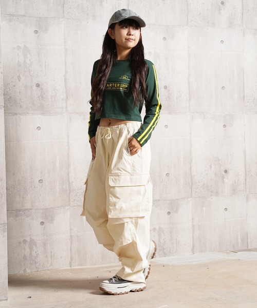 STARTER BLACK LABEL(スターターブラックレーベル)の「STARTER ゲームシャツデザイン ショート丈 長袖 Tシャツ / Game shirt design, short length, long sleeves T-shirt(Tシャツ/カットソー・レディース・ブラック/ピンク/グリーン/ホワイト・ONE SIZE)」の22枚目の写真