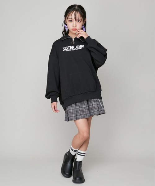 SISTER JENNI(SISTER JENNI)の「【コットン100%】ハーフZIPパーカー(パーカー・キッズ・ブラック/ブルー/グレー・130cm/150cm/160cm/140cm)」の4枚目の写真