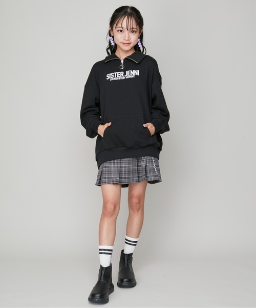 SISTER JENNI(SISTER JENNI)の「【コットン100%】ハーフZIPパーカー(パーカー・キッズ・ブラック/ブルー/グレー・130cm/150cm/160cm/140cm)」の7枚目の写真