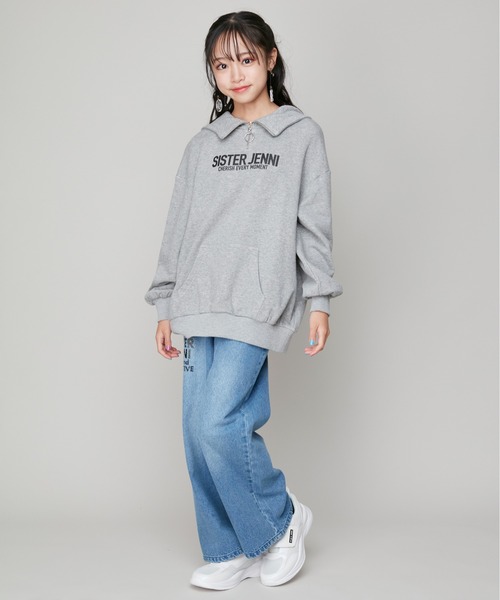 SISTER JENNI(SISTER JENNI)の「【コットン100%】ハーフZIPパーカー(パーカー・キッズ・ブラック/ブルー/グレー・130cm/150cm/160cm/140cm)」の9枚目の写真