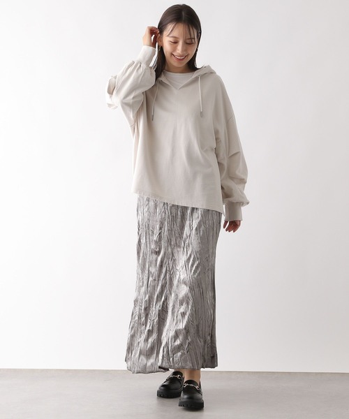 LEPSIM（レプシィム）の「BIGフーディー　124741（パーカー・レディース・パープル/ブルー/チャコールグレー/グレイッシュベージュ・FREE）」の6枚目の写真