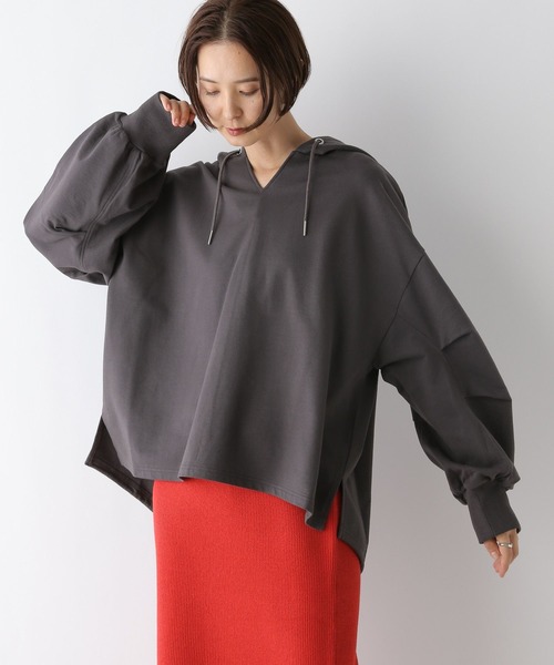 LEPSIM（レプシィム）の「BIGフーディー　124741（パーカー・レディース・パープル/ブルー/チャコールグレー/グレイッシュベージュ・FREE）」の8枚目の写真