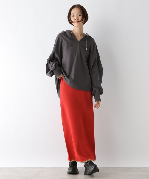 LEPSIM（レプシィム）の「BIGフーディー　124741（パーカー・レディース・パープル/ブルー/チャコールグレー/グレイッシュベージュ・FREE）」の11枚目の写真