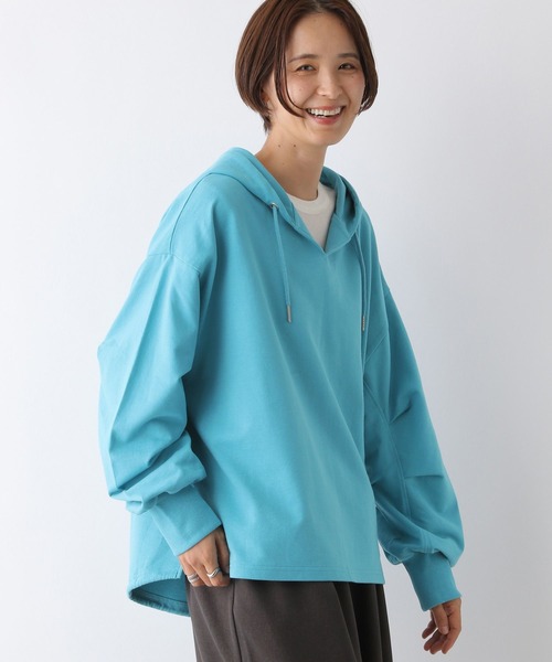 LEPSIM（レプシィム）の「BIGフーディー　124741（パーカー・レディース・パープル/ブルー/チャコールグレー/グレイッシュベージュ・FREE）」の17枚目の写真