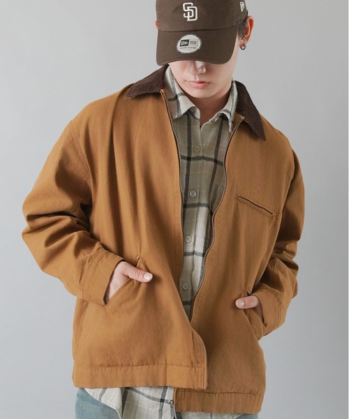 SPINNS（スピンズ）の「短丈ヴィンテージライクデトロイトジャケット/ワンポイントロゴ（その他アウター・メンズ・ブラック/チャコール/ブラウン/キャメル/ブラック系その他・L/M）」の5枚目の写真