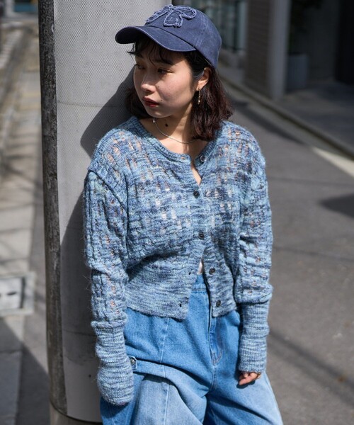 トゥモローランド透かし編みショートカーディガン PUBLUX（パブリュクス）の「PUBLUX/パブリュクス 透かし編み
