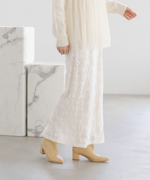 LAKOLE（ラコレ）の「起毛レースナロースカート / 151110（スカート・レディース・ブラック/アイボリー・SMALL/MEDIUM）」の5枚目の写真