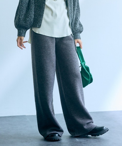 slattgir（スラットジール）の「高身長　ニットワイドパンツ（セットアップ対応）（トールサイズ）Essenave（その他パンツ・レディース・ブラック/杢グレー/ブラウン・M/L/LL/3L）」の10枚目の写真