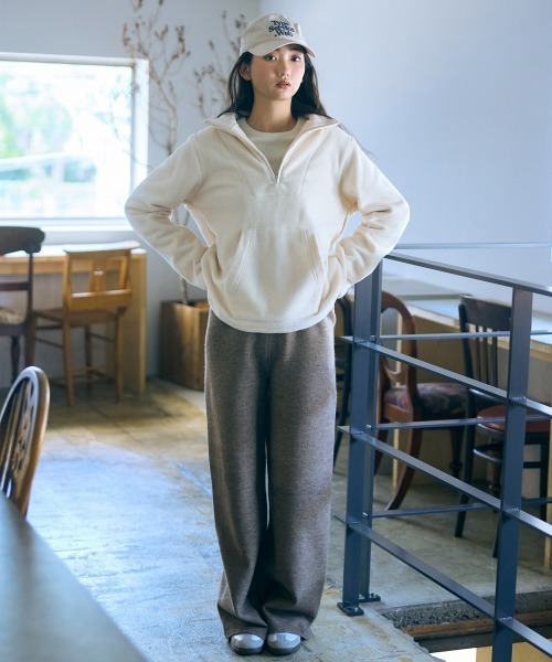 slattgir（スラットジール）の「高身長　ニットワイドパンツ（セットアップ対応）（トールサイズ）Essenave（その他パンツ・レディース・ブラック/杢グレー/ブラウン・M/L/LL/3L）」の14枚目の写真