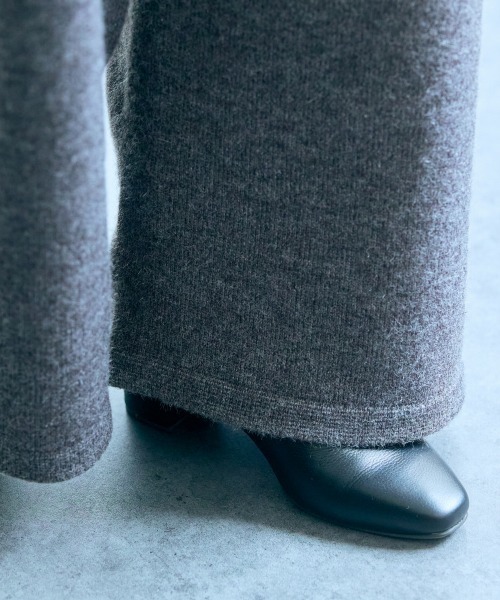 slattgir（スラットジール）の「高身長　ニットワイドパンツ（セットアップ対応）（トールサイズ）Essenave（その他パンツ・レディース・ブラック/杢グレー/ブラウン・M/L/LL/3L）」の22枚目の写真