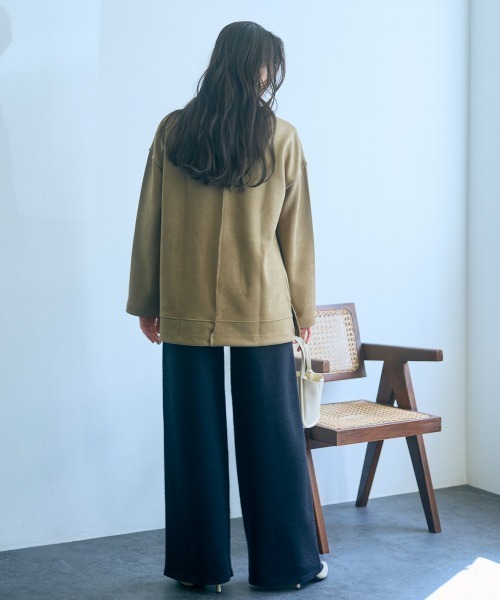 slattgir（スラットジール）の「高身長　ニットワイドパンツ（セットアップ対応）（トールサイズ）Essenave（その他パンツ・レディース・ブラック/杢グレー/ブラウン・M/L/LL/3L）」の8枚目の写真