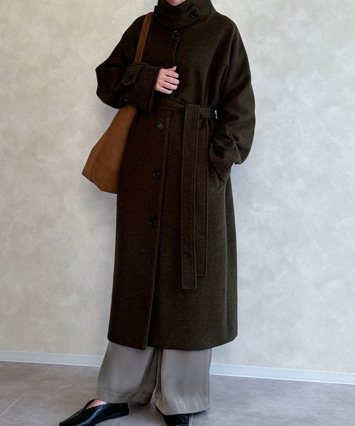 Meiru /ルーズステンカラーコート　Mサイズブラック セール】ルーズステンカラーコート（ステンカラーコート