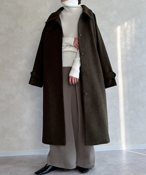 Meiru /ルーズステンカラーコート　Mサイズブラック セール】ルーズステンカラーコート（ステンカラーコート