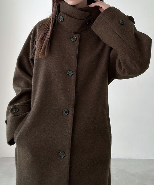 Meiru /ルーズステンカラーコート　Mサイズブラック Meiru（メイル）の「ルーズステンカラーコート（ステンカラー