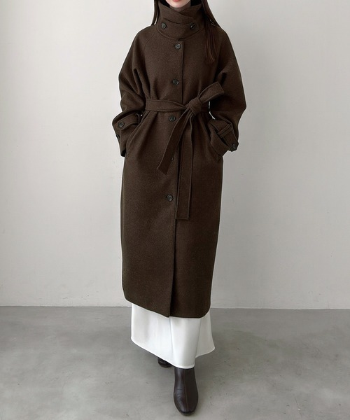 Meiru /ルーズステンカラーコート　Mサイズブラック セール】ルーズステンカラーコート（ステンカラーコート