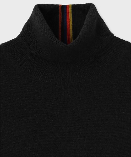 Paul Smith(ポールスミス)の「アーティストストライプポイント カシミヤ タートルニット / 243400 280Y(ニット/セーター・メンズ・ブラック・MEDIUM/LARGE/X-LARGE)」の2枚目の写真