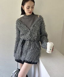 エアリーシャギーカーディガン