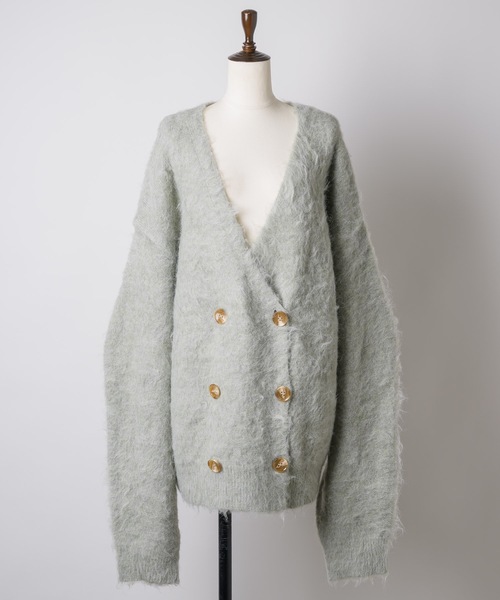 DOUBLE BREASTED MOHAIR LIKE CARDIGAN／モヘアライクダブル
