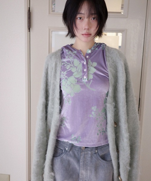 DOUBLE BREASTED MOHAIR LIKE CARDIGAN／モヘアライクダブル