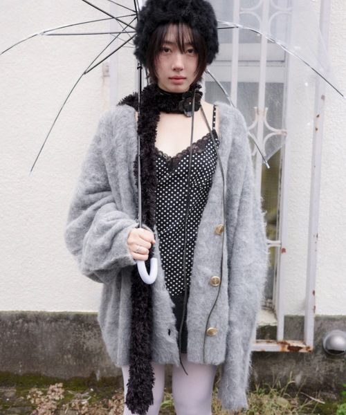 DOUBLE BREASTED MOHAIR LIKE CARDIGAN／モヘアライクダブル