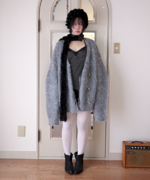 DOUBLE BREASTED MOHAIR LIKE CARDIGAN／モヘアライクダブル