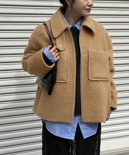 JOURNAL STANDARD（ジャーナルスタンダード）の「ループカットシャギージップコート（その他アウター・レディース・タン/ブラック/ブラック系その他・FREE）」の11枚目の写真