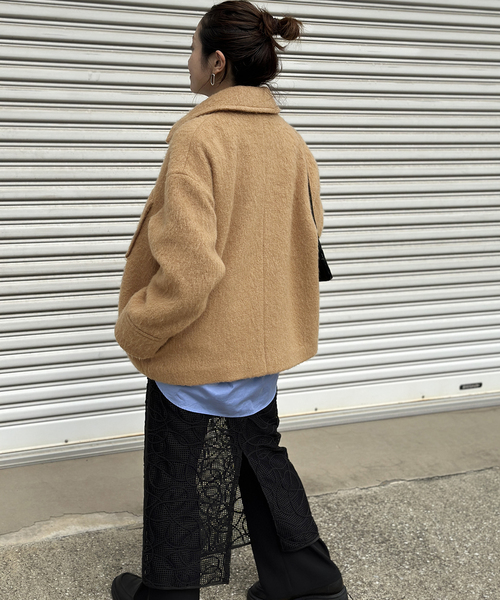 JOURNAL STANDARD（ジャーナルスタンダード）の「ループカットシャギージップコート（その他アウター・レディース・タン/ブラック/ブラック系その他・FREE）」の14枚目の写真