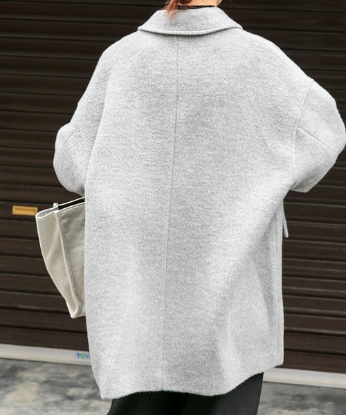 FORK&SPOON（フォークアンドスプーン）の「『WEB/一部店舗限定』FORK&SPOON　アルパカシャギーバルカラーコート（その他アウター・レディース・グレー系その他/ブラック・1）」の5枚目の写真
