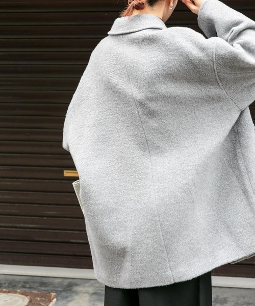 FORK&SPOON（フォークアンドスプーン）の「『WEB/一部店舗限定』FORK&SPOON　アルパカシャギーバルカラーコート（その他アウター・レディース・グレー系その他/ブラック・1）」の6枚目の写真