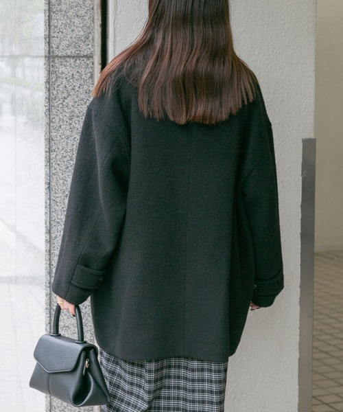 FORK&SPOON（フォークアンドスプーン）の「『WEB/一部店舗限定』FORK&SPOON　アルパカシャギーバルカラーコート（その他アウター・レディース・グレー系その他/ブラック・1）」の17枚目の写真