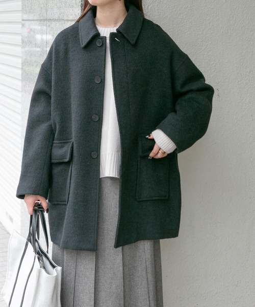 FORK&SPOON（フォークアンドスプーン）の「『WEB/一部店舗限定』FORK&SPOON　アルパカシャギーバルカラーコート（その他アウター・レディース・グレー系その他/ブラック・1）」の22枚目の写真