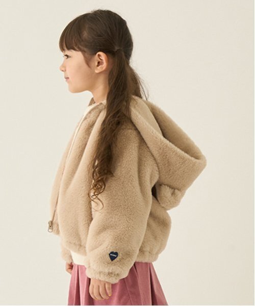 minimal（ミニマル）の「【柔らか】ファーパーカブルゾン（ブルゾン・キッズ・ベージュ/アイボリー・100cm/110cm/120cm/130cm/140cm）」の3枚目の写真