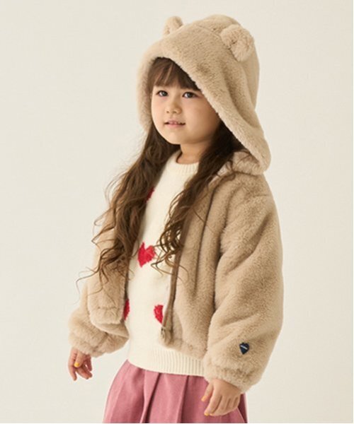 minimal（ミニマル）の「【柔らか】ファーパーカブルゾン（ブルゾン・キッズ・ベージュ/アイボリー・100cm/110cm/120cm/130cm/140cm）」の5枚目の写真