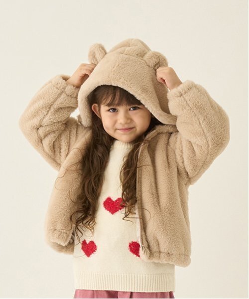 minimal（ミニマル）の「【柔らか】ファーパーカブルゾン（ブルゾン・キッズ・ベージュ/アイボリー・100cm/110cm/120cm/130cm/140cm）」の6枚目の写真
